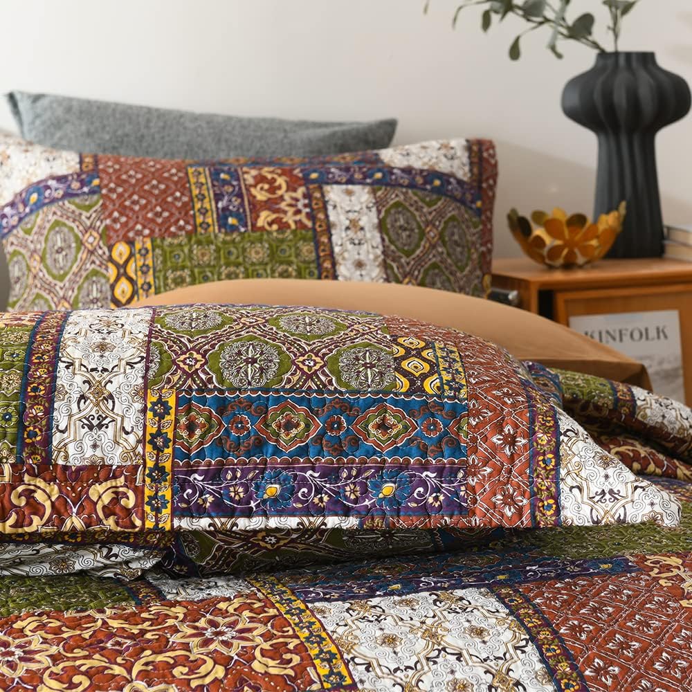 VISIMISI Cotton Reversible Quilt Set King Size
