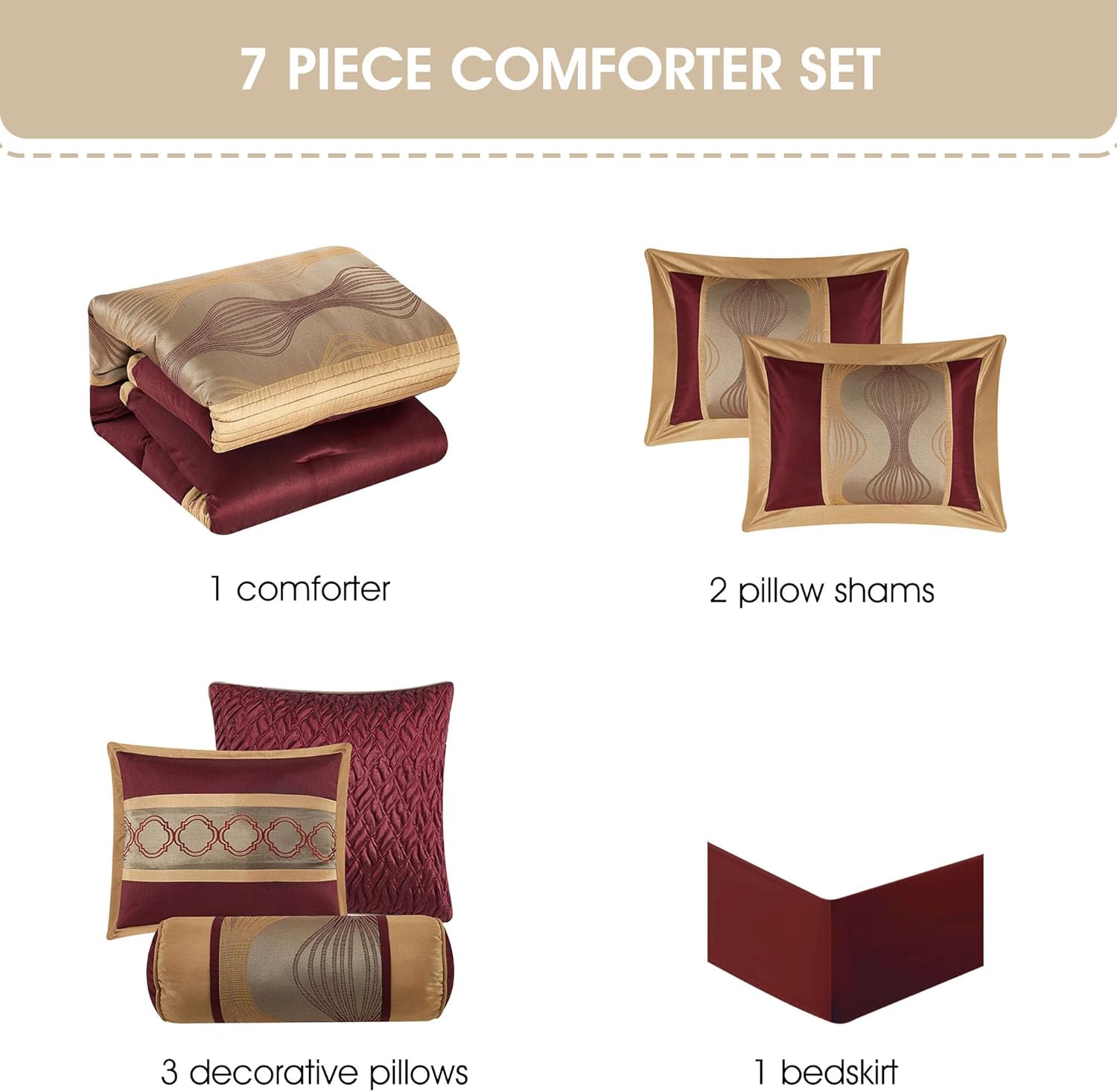 Stratford Park Gold 7-Piece Microfiber Comforter Set 1