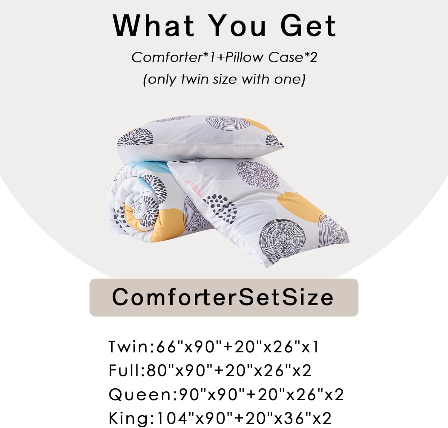 Crossvast 3 Piece Comforter Set with Pillow Cases