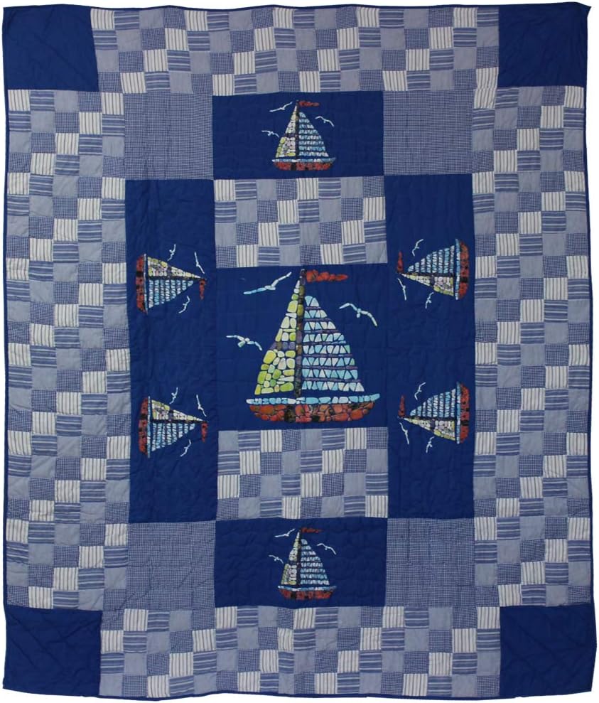Patch Magic Blue Sail Super King Quilt Set 110x96