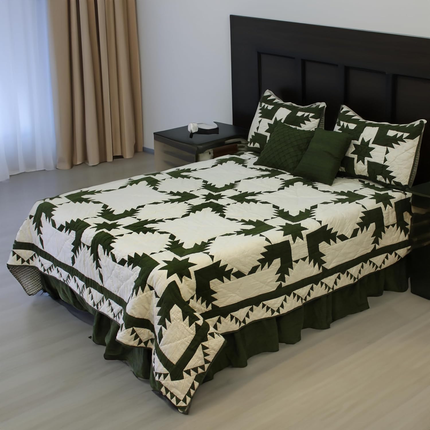 Patchmagic Quilts - Emerald Feathered Star Super King Quilt Set 1