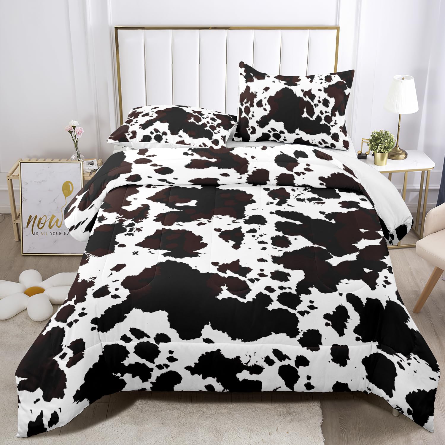 Cow Print Comforter Set - Western Decor Rustic Quilt 1