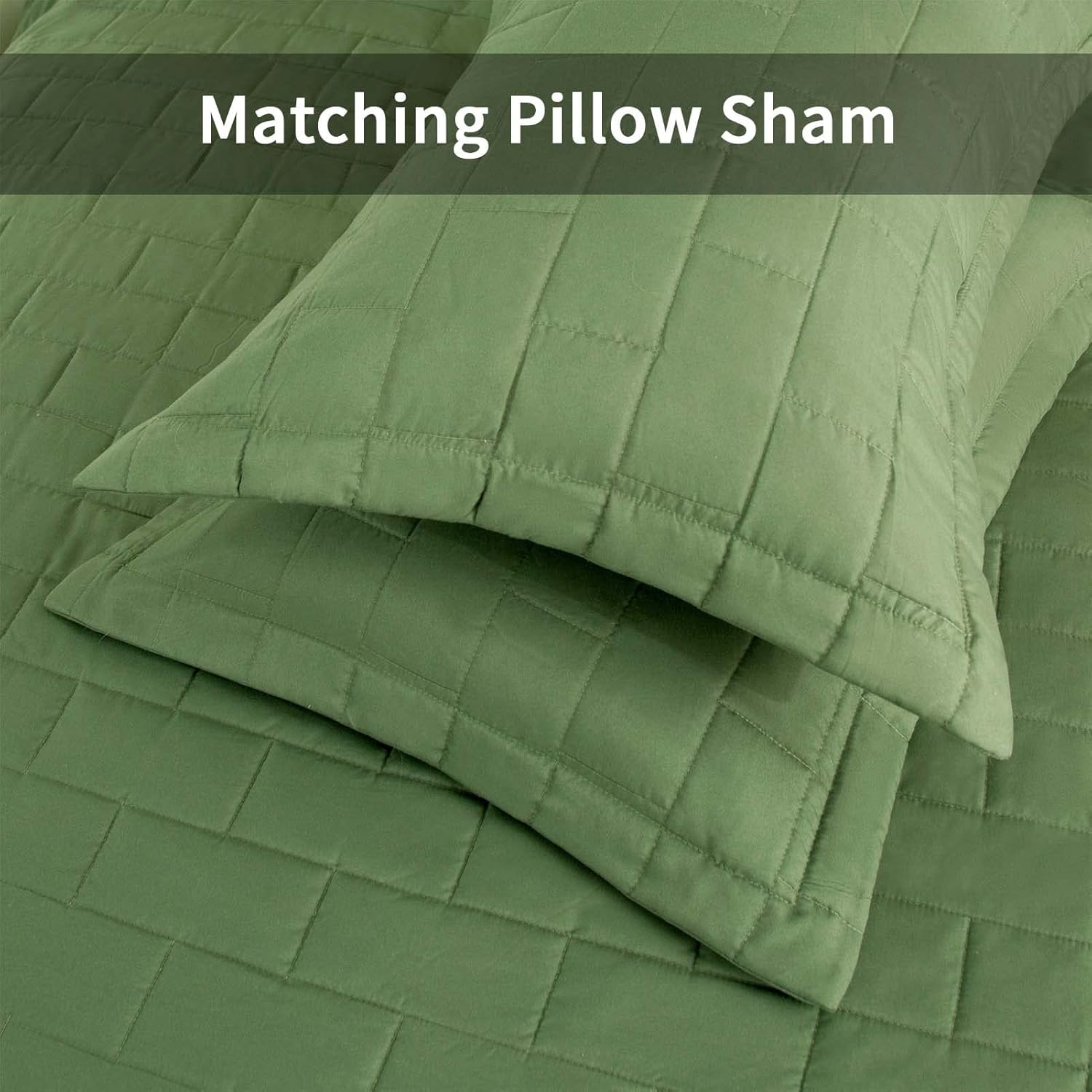 Hygge Hush Summer Quilt Set 3 Piece Olive Green