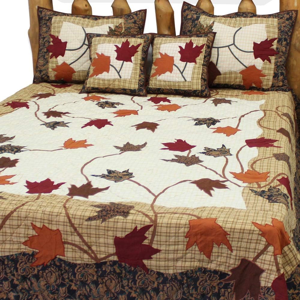 Patch Magic Autumn Leaves Twin Quilt Set of 3 1