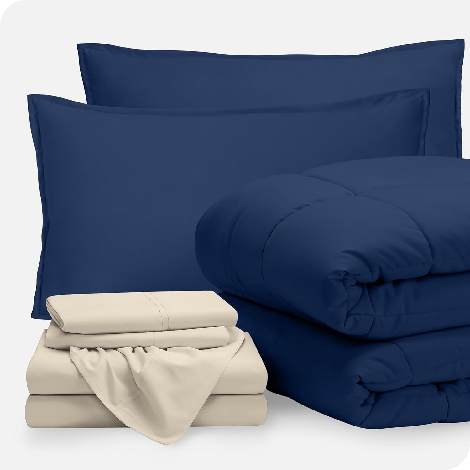 Upluxius Dark Blue Bed-In-A-Bag 7 Piece Comforter Set