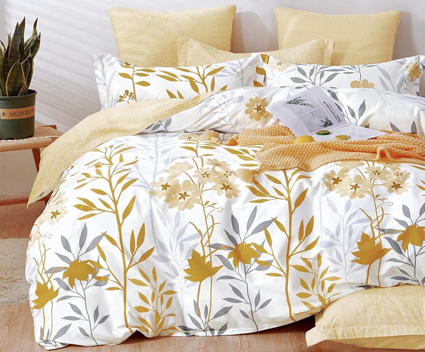 SLEEPBELLA 600 Thread Count Cotton Comforter Set 3Pcs