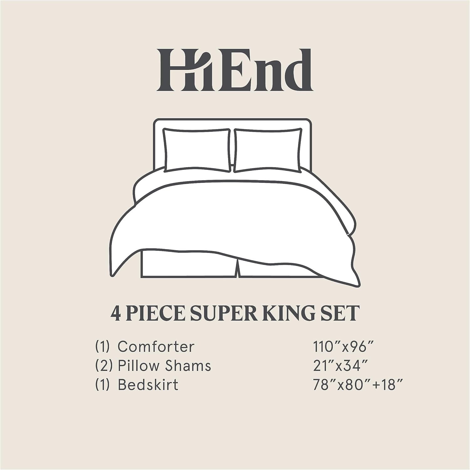 HiEnd Accents Celeste 4 Piece Super King Comforter Set 1
