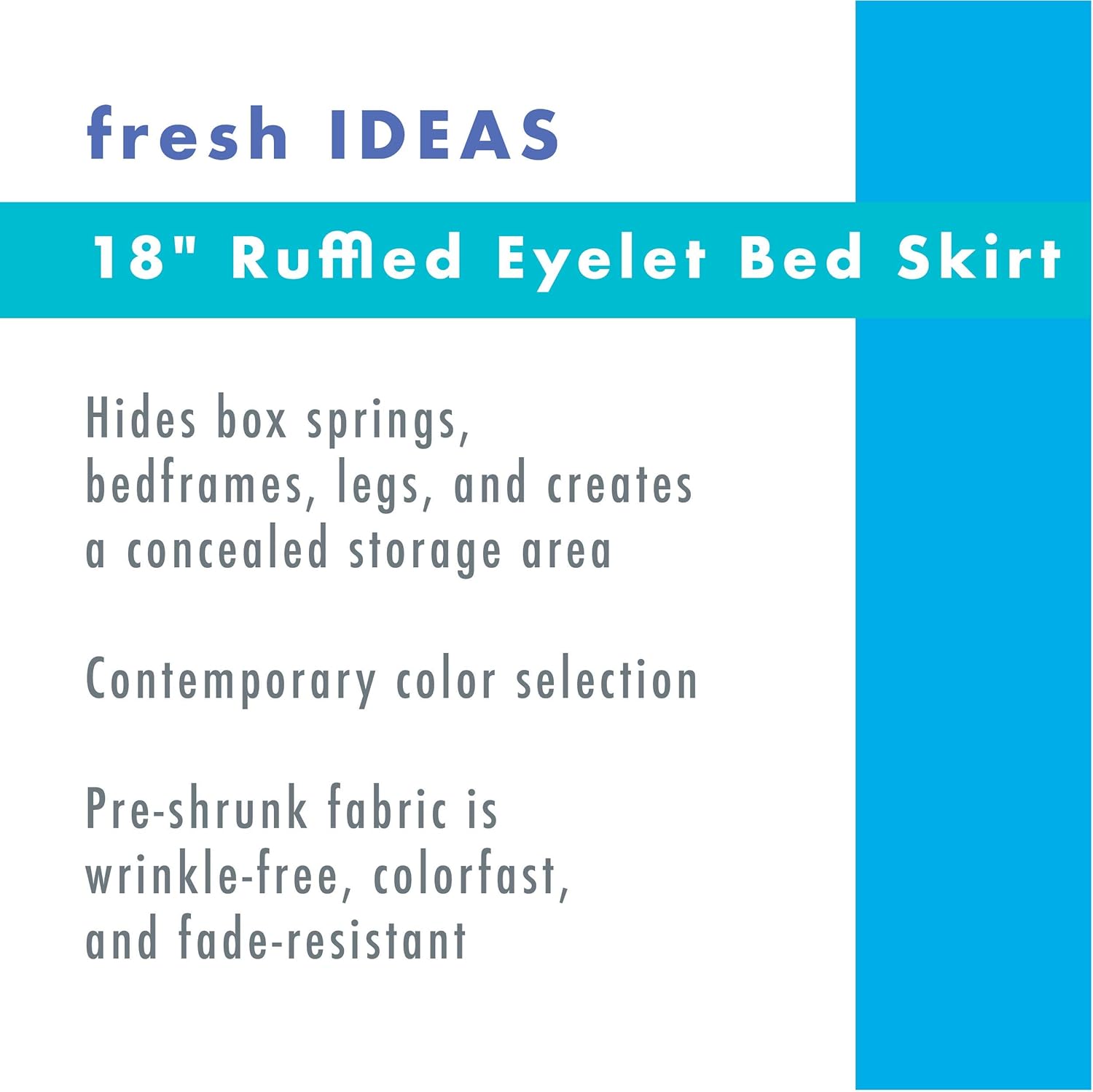 FRESH IDEAS Ruffled Eyelet Bed Skirt 18 Drop Twin White