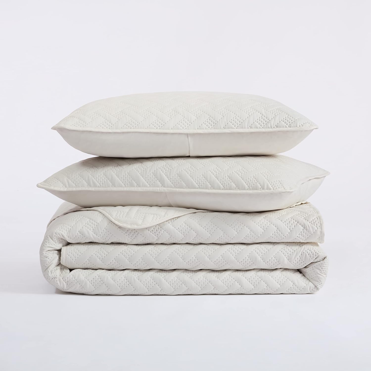 Serta ComfortSure Soft 3-Piece FullQueen Quilt Set Ivory