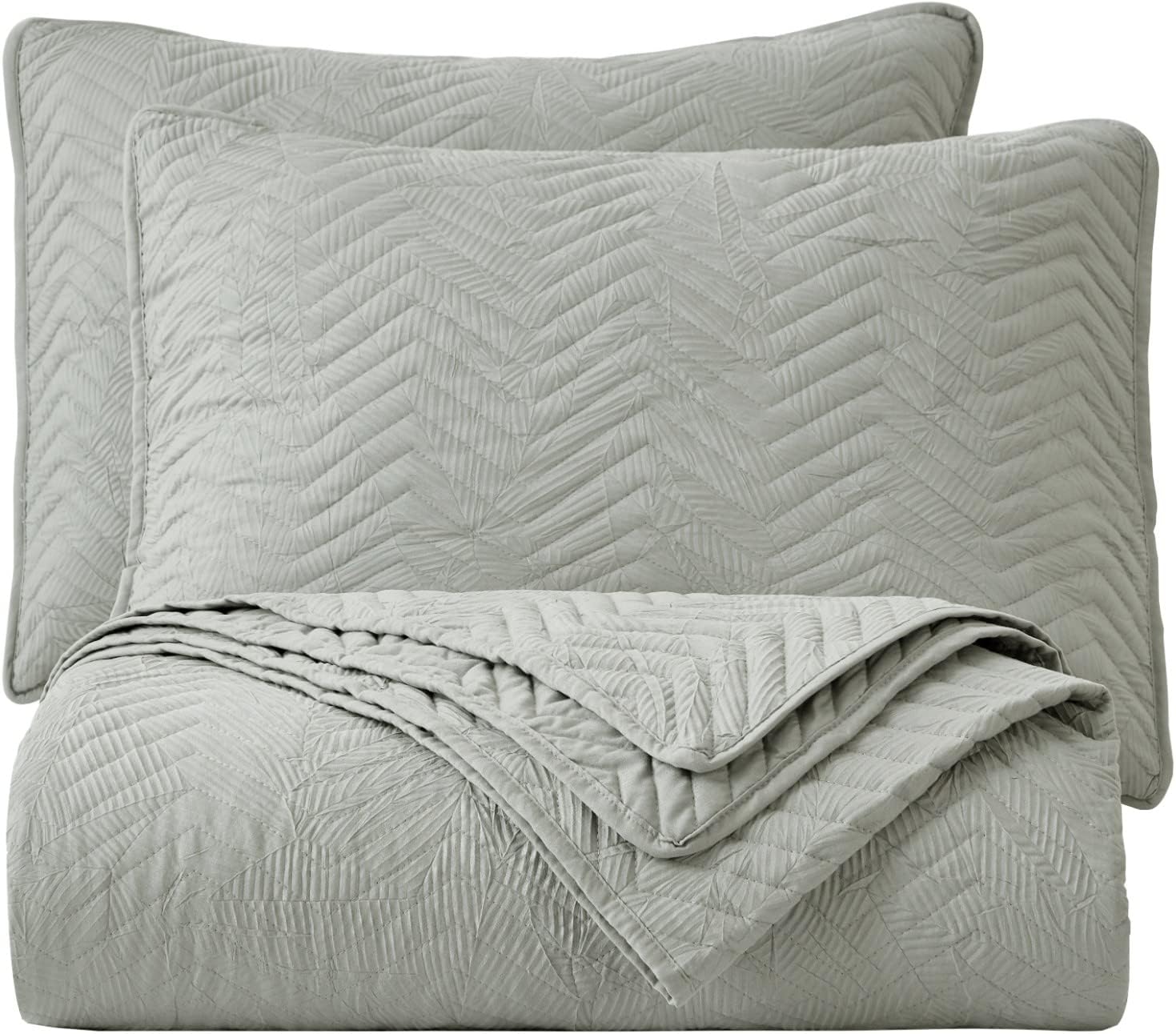 Chezmoi Weaver 3-Piece King Quilt Set in Gray