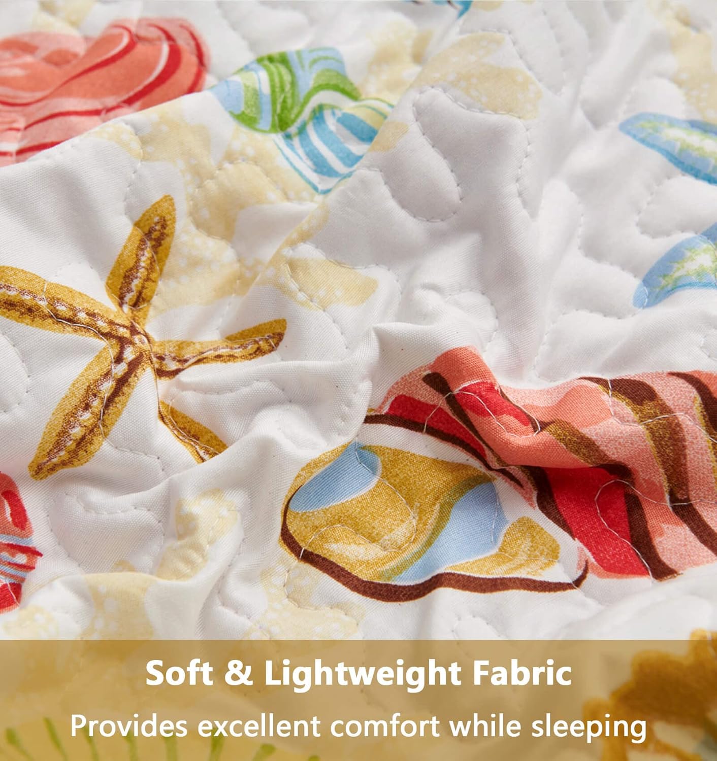 CHESITY Reversible Ocean Themed Beach Quilt Set
