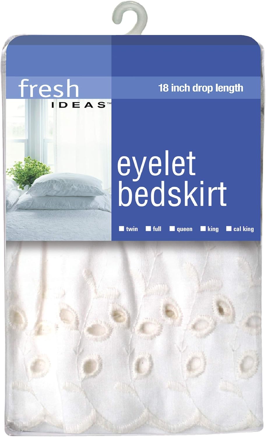 FRESH IDEAS Ruffled Eyelet Bed Skirt 18 Drop Twin White