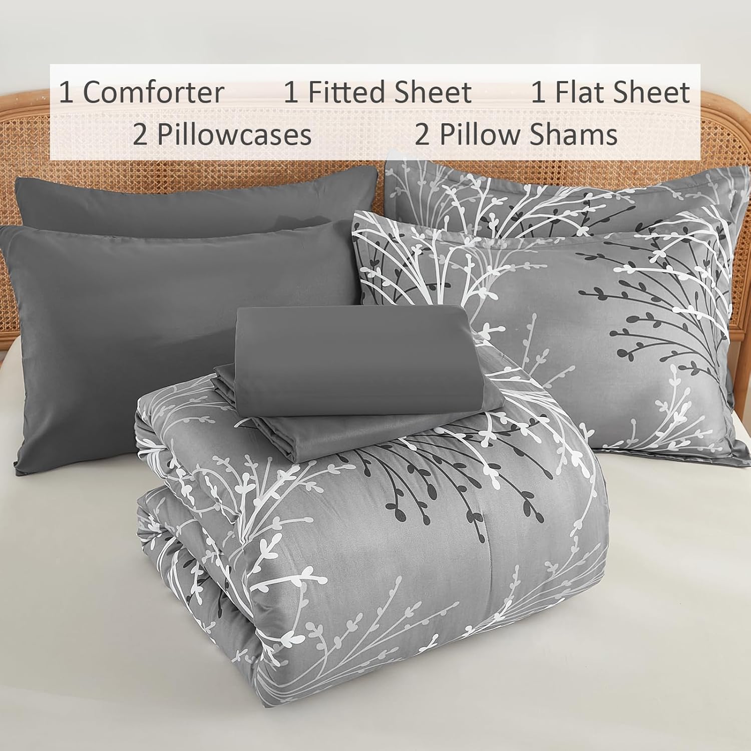 DJY Gray Comforter Set California King