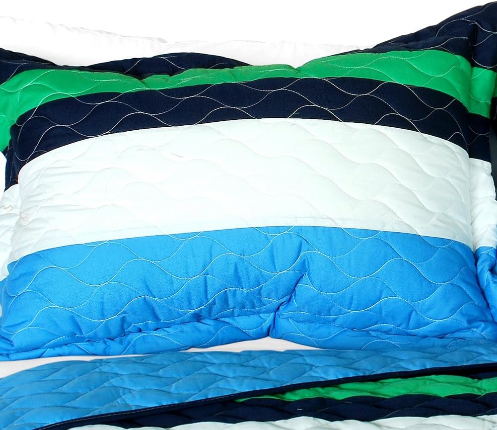 Onitiva Caprice 3PC Vermicelli-Quilted Patchwork Quilt Set 1
