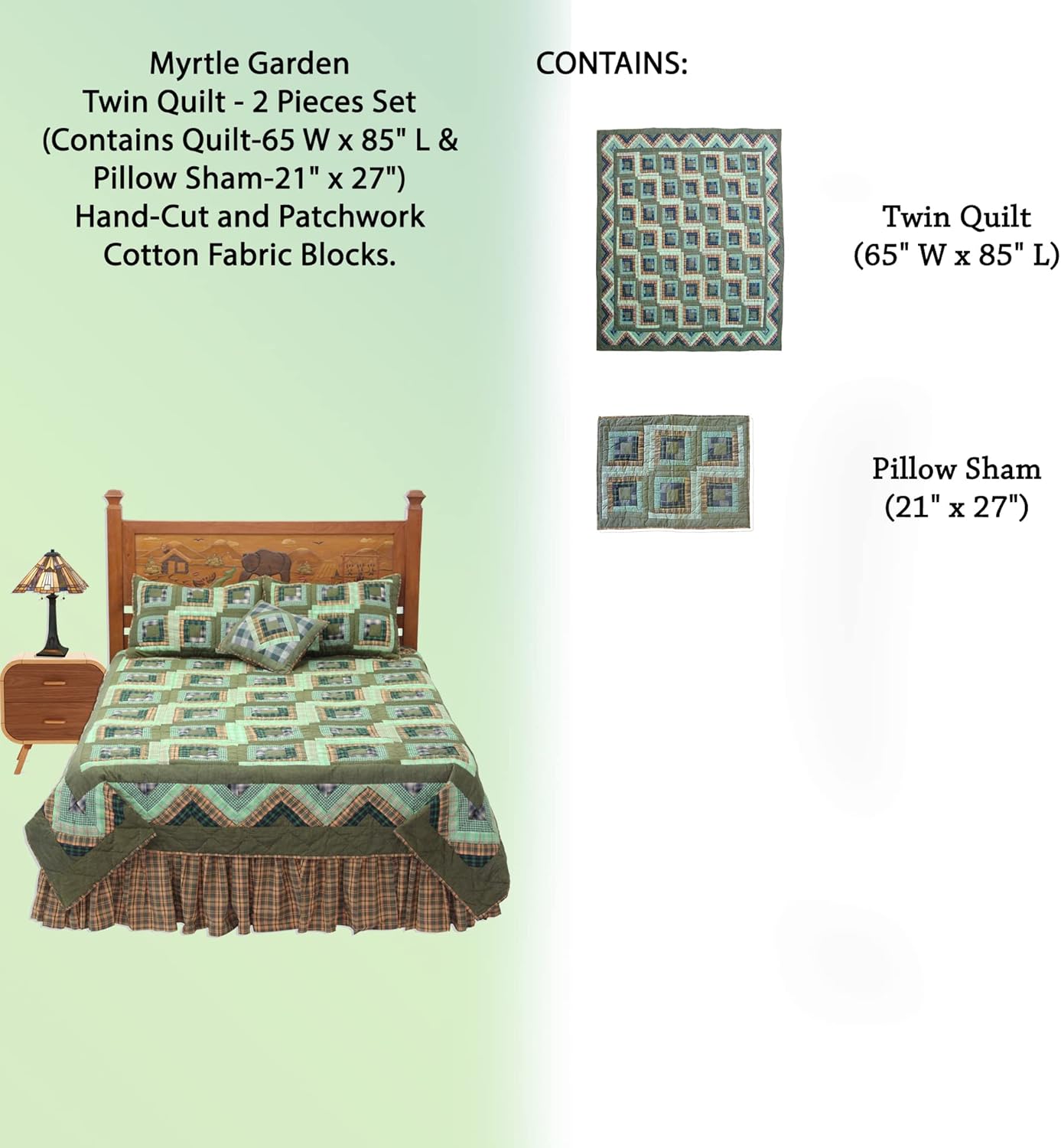 Patch Magic Myrtle Garden Twin Quilt Set 1
