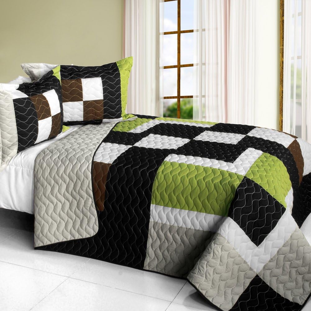 Onitiva Earth Chant 3PC Patchwork Quilt Set Full Queen