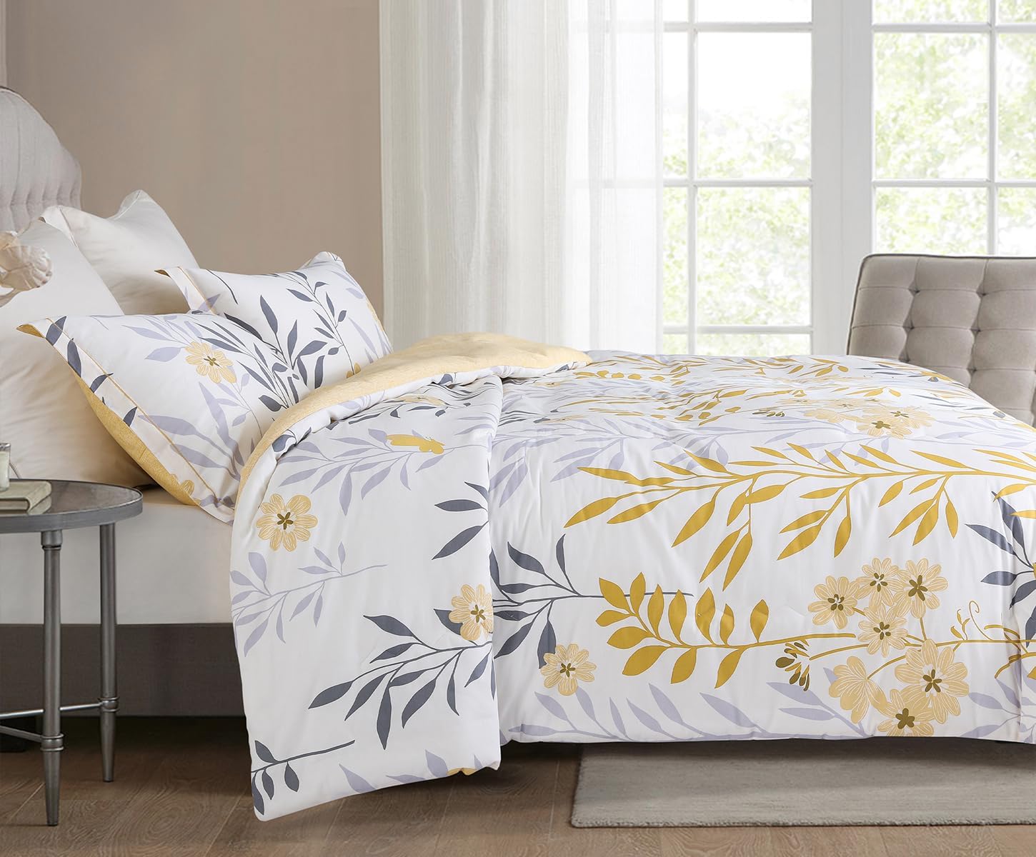 SLEEPBELLA 600 Thread Count Cotton Comforter Set 3Pcs