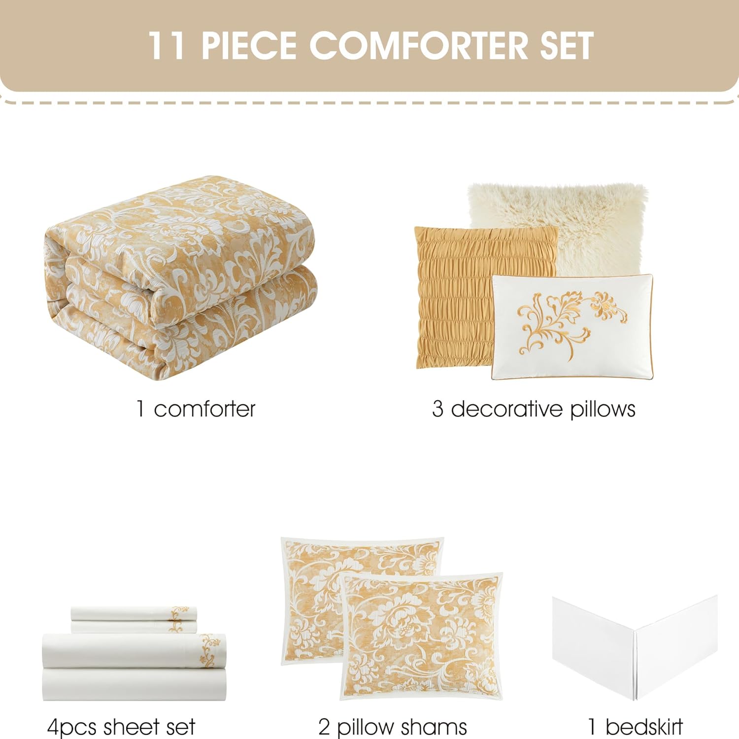 Stratford Park Yellow Floral Comforter Set California King