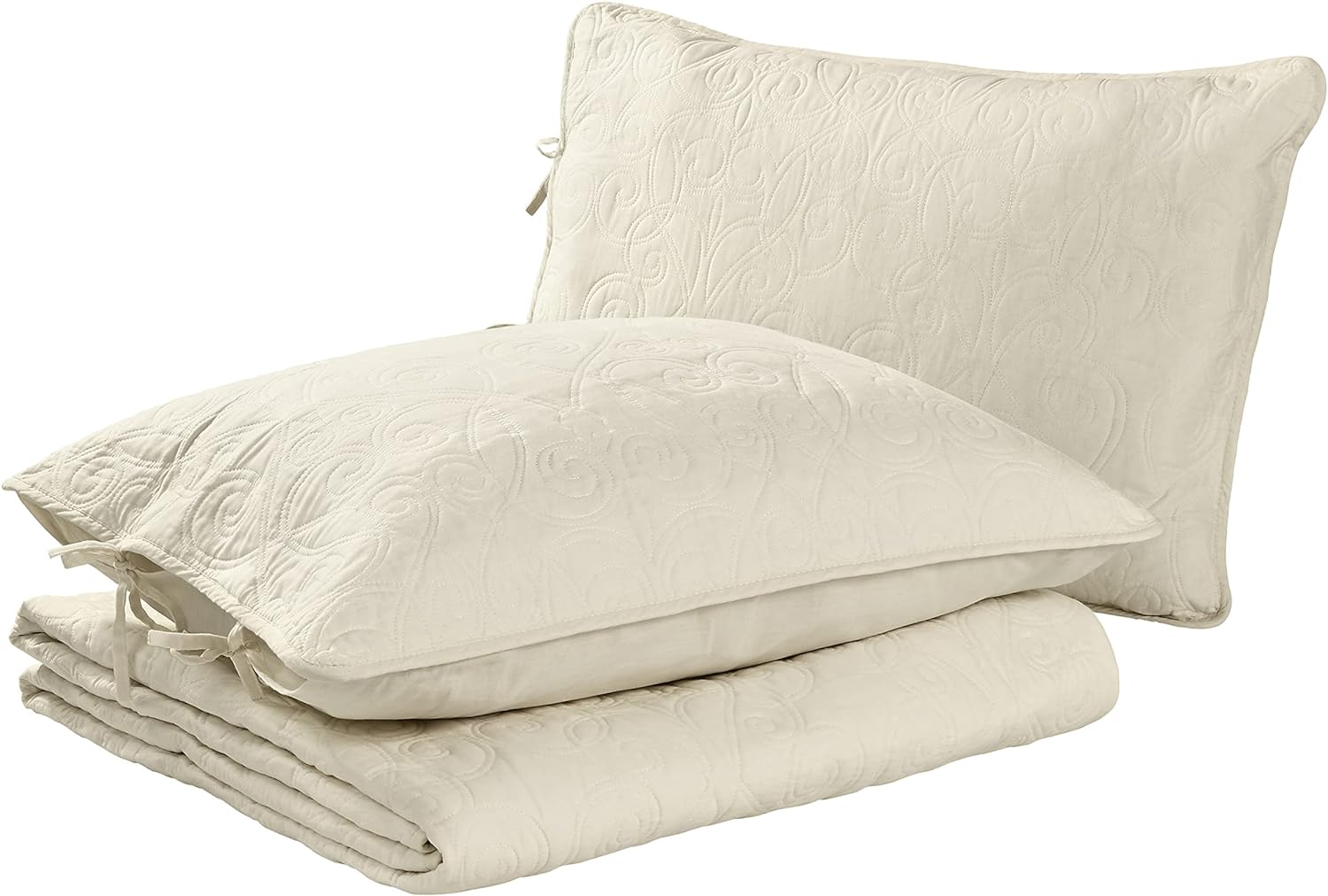 Laura Ashley Felicity Quilt Set King Ivory