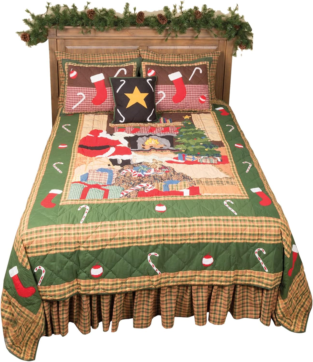 Patch Magic Santa at Christmas Luxury King Quilt Set 1