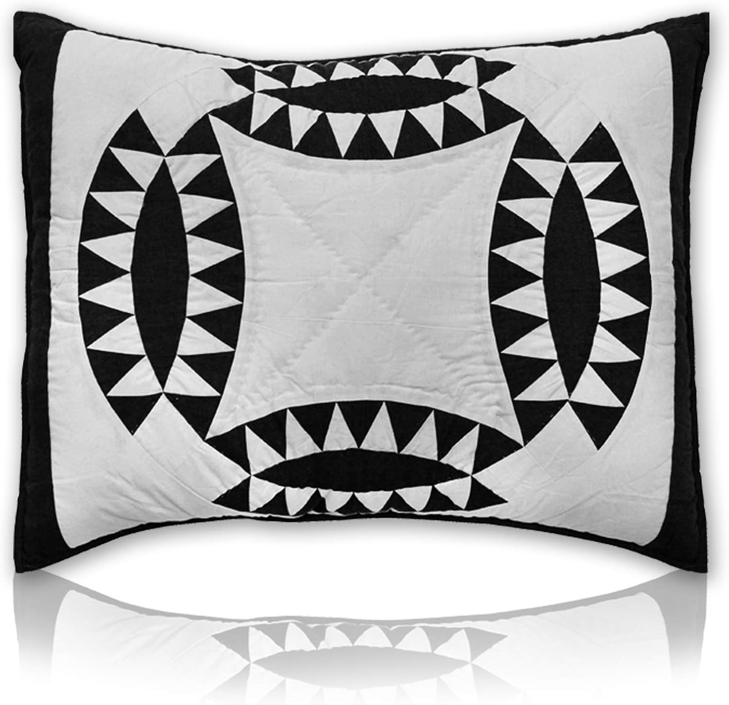 Patch Magic Black and White Wedding Ring Twin Quilt Set