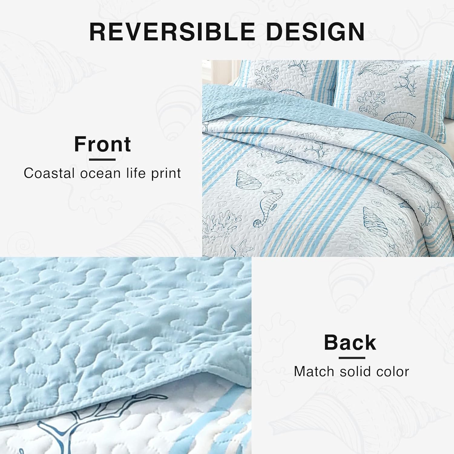 HORIMOTE HOME Coastal Quilt Set King Size