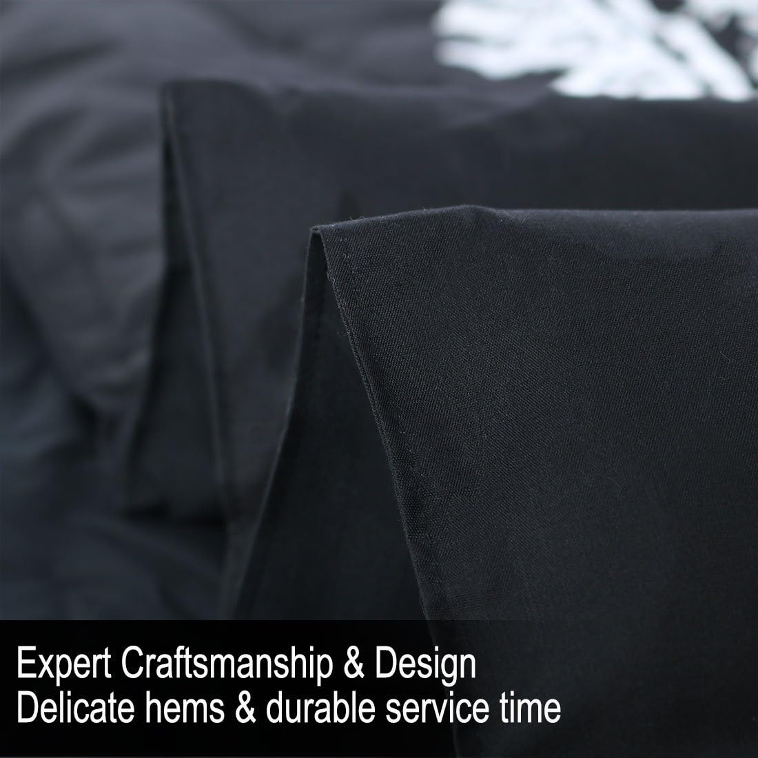 Uxcell Bohemian Black Comforter Set - 3D Printed Reversible 3 Piece