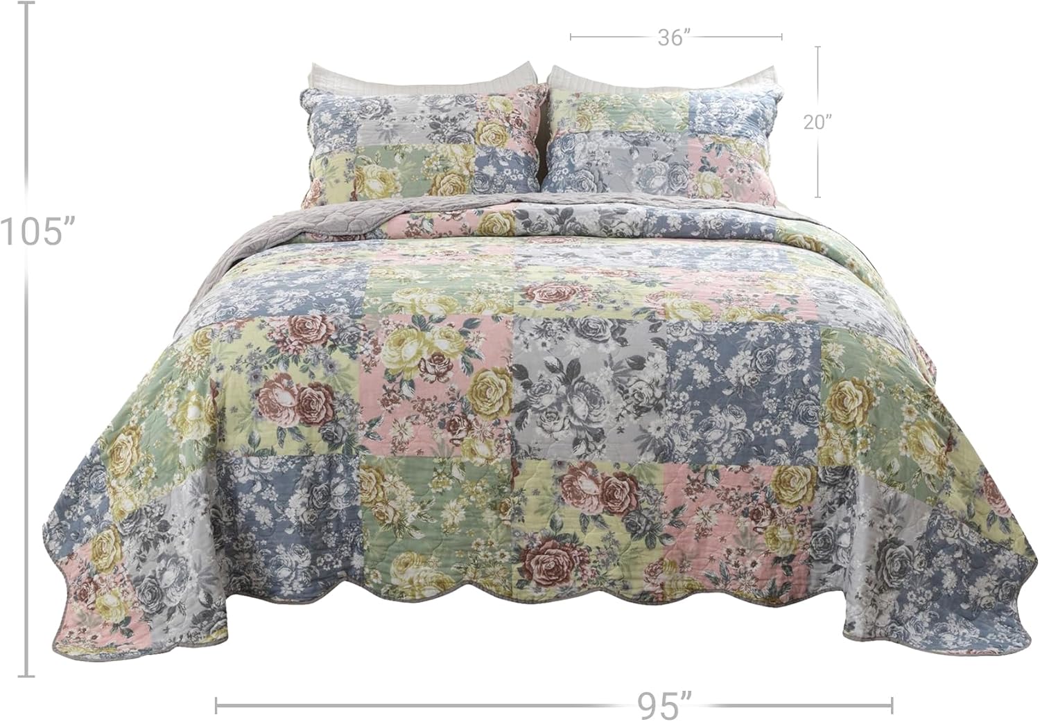 Benzara Eni 3 Piece California King Quilt Set