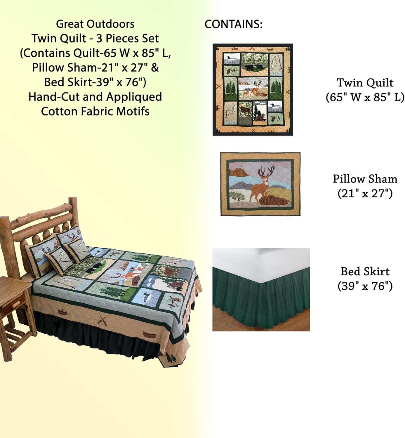 Patch Magic Quilt Set for Great Outdoors Twin Bed