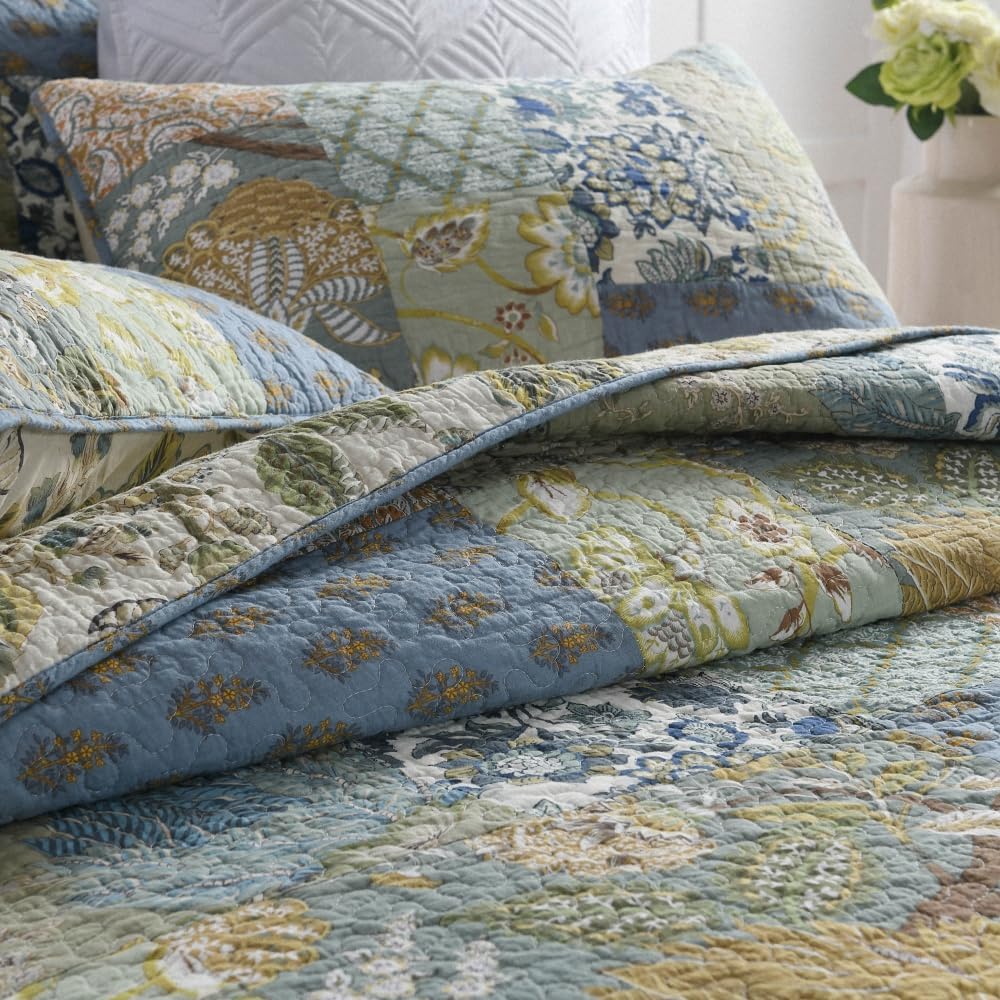 Camandy Cotton Reversible Quilt Set 3 Piece Queen Size