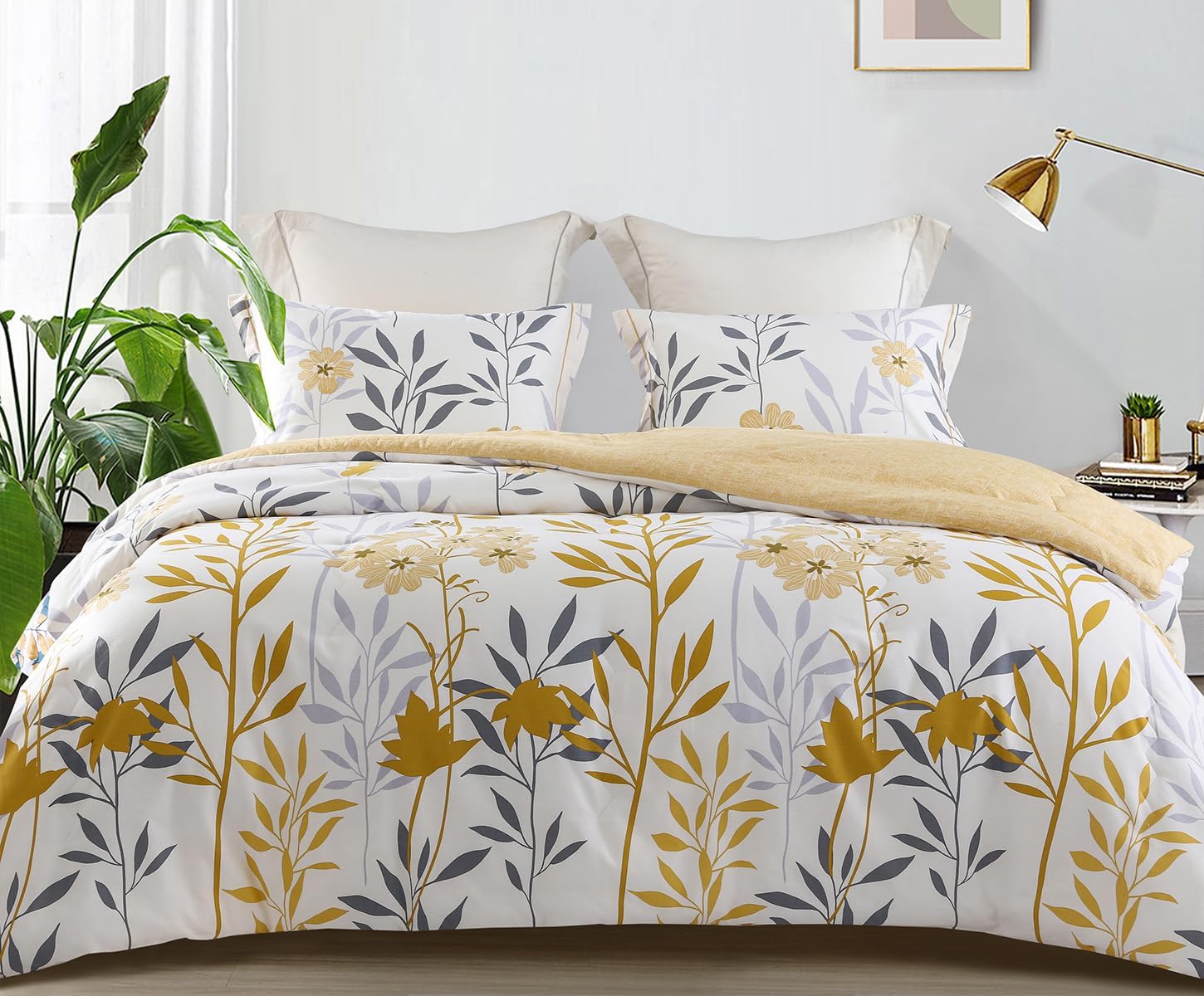 SLEEPBELLA 600 Thread Count Cotton Comforter Set 3Pcs