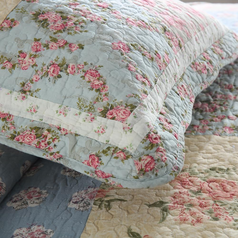 Camandy Cotton Quilt Bedding Set 3 Pieces Reversible