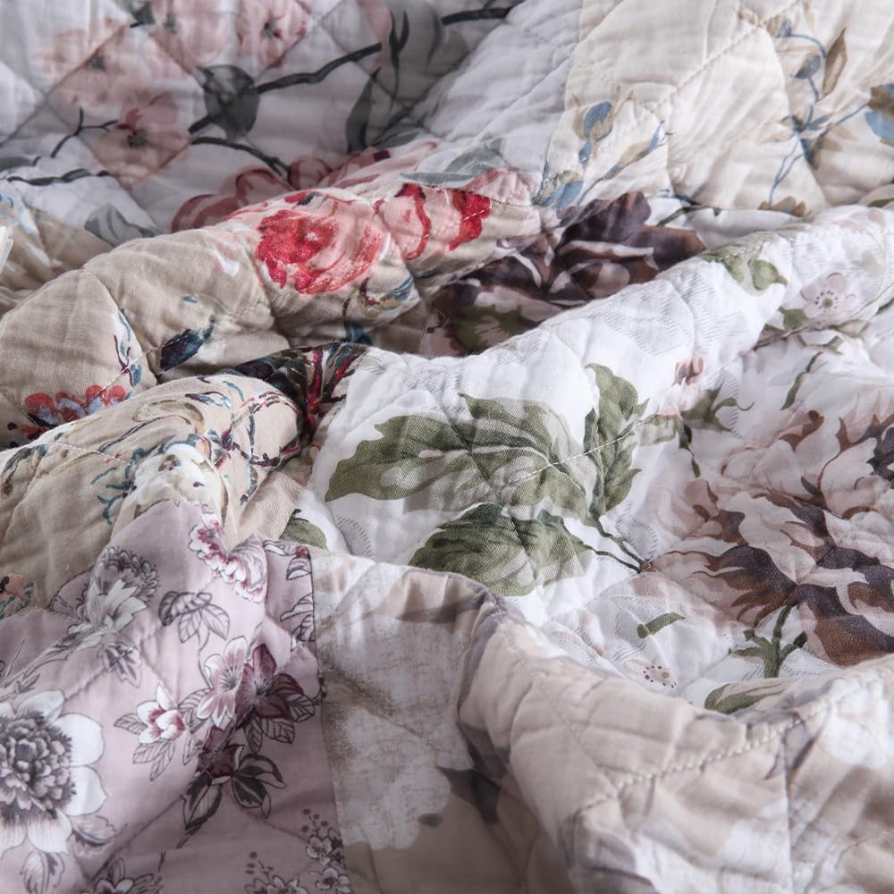 Camandy Cotton Reversible Quilt Bedding Set 3 Pieces King Size