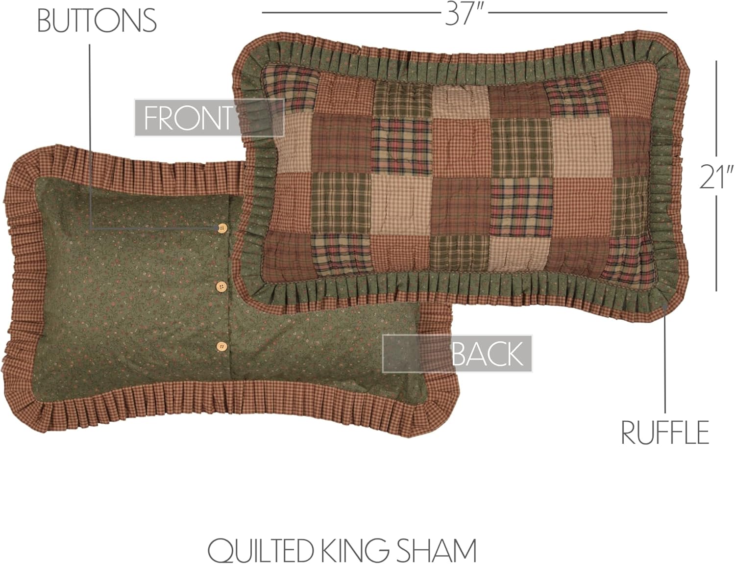 VHC Brands Crosswoods 3 Piece Quilt Set
