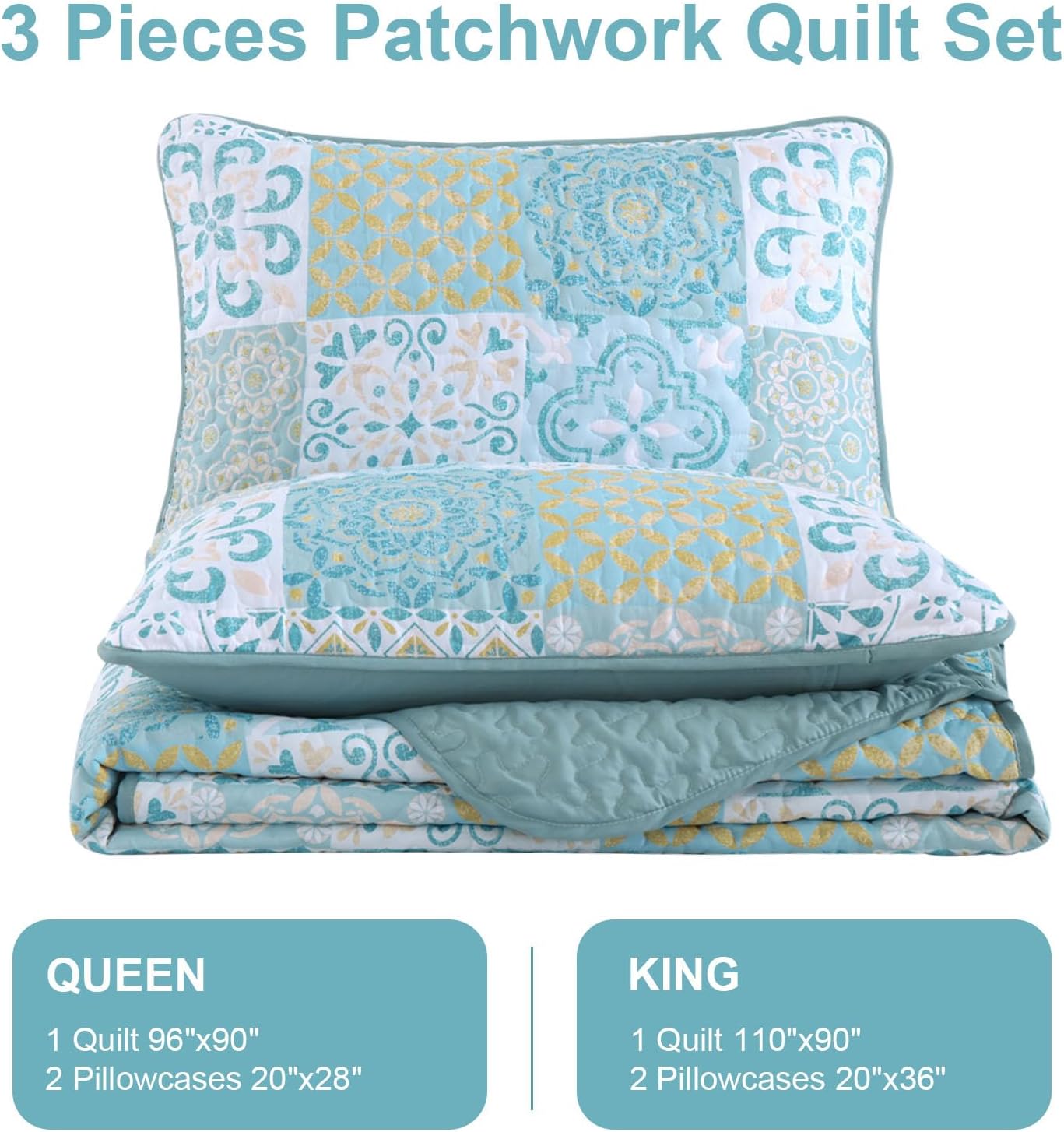 Dobuyly Patchwork Quilt Set Queen Size 1