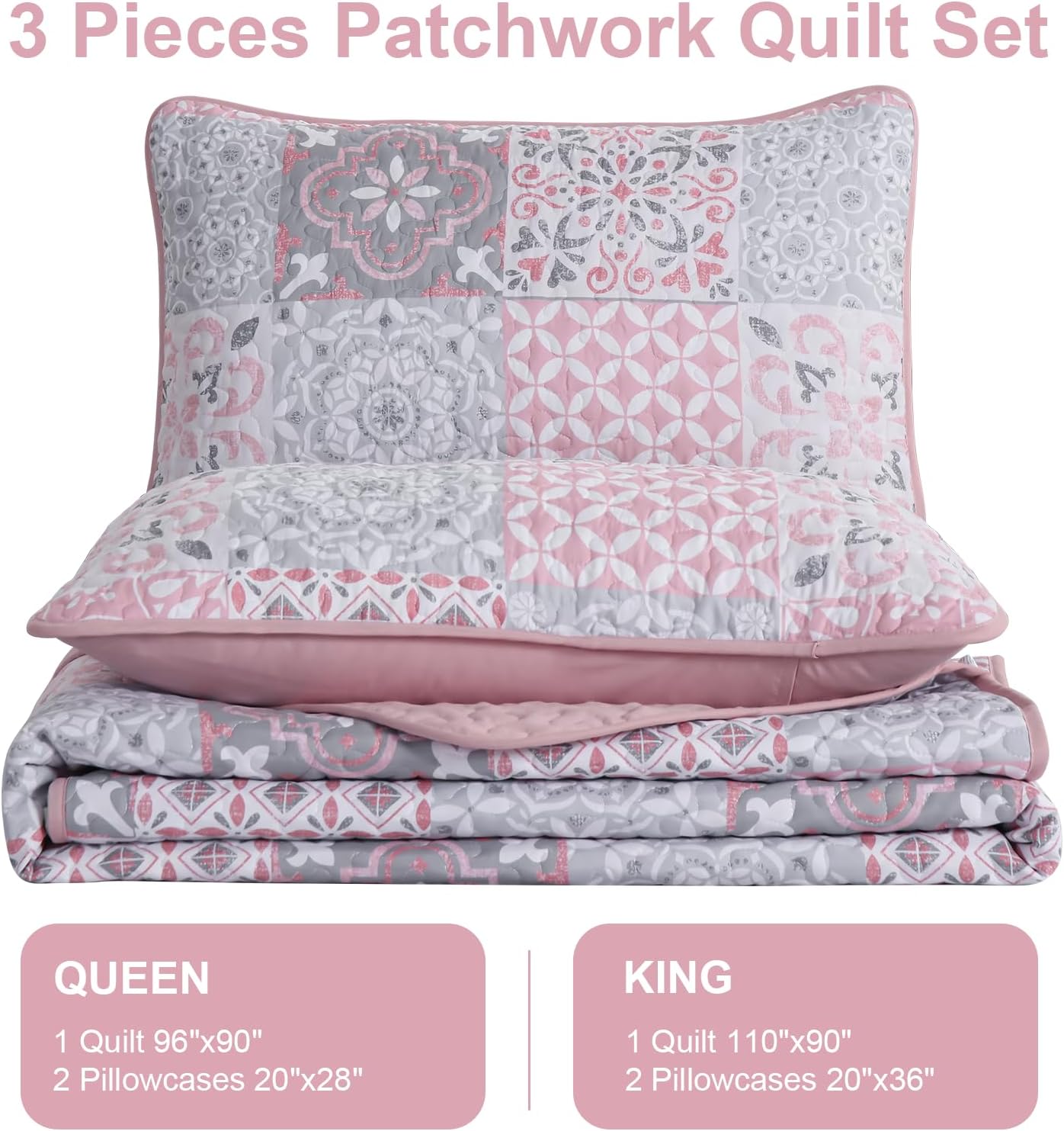Dobuyly Patchwork Quilt Set Queen Size