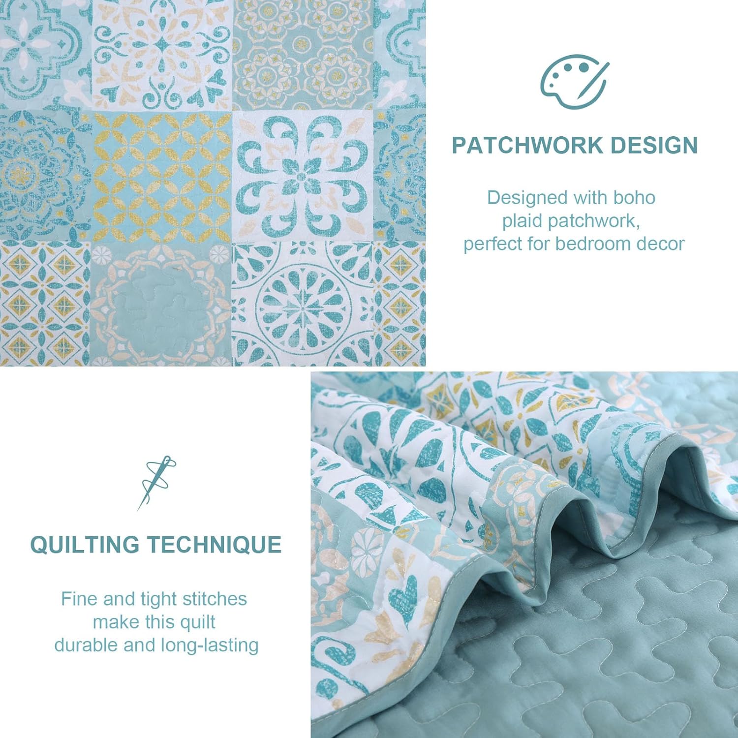 Dobuyly Patchwork Quilt Set Queen Size 1