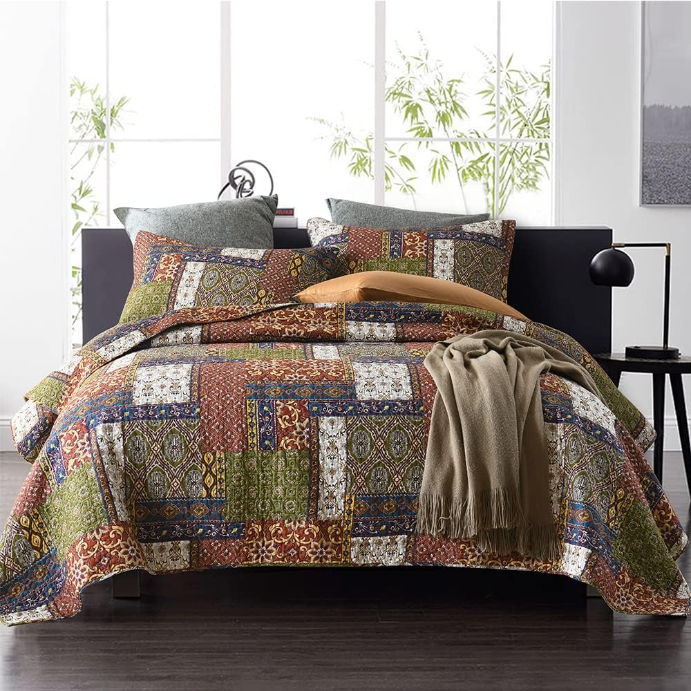 VISIMISI Cotton Reversible Quilt Set King Size