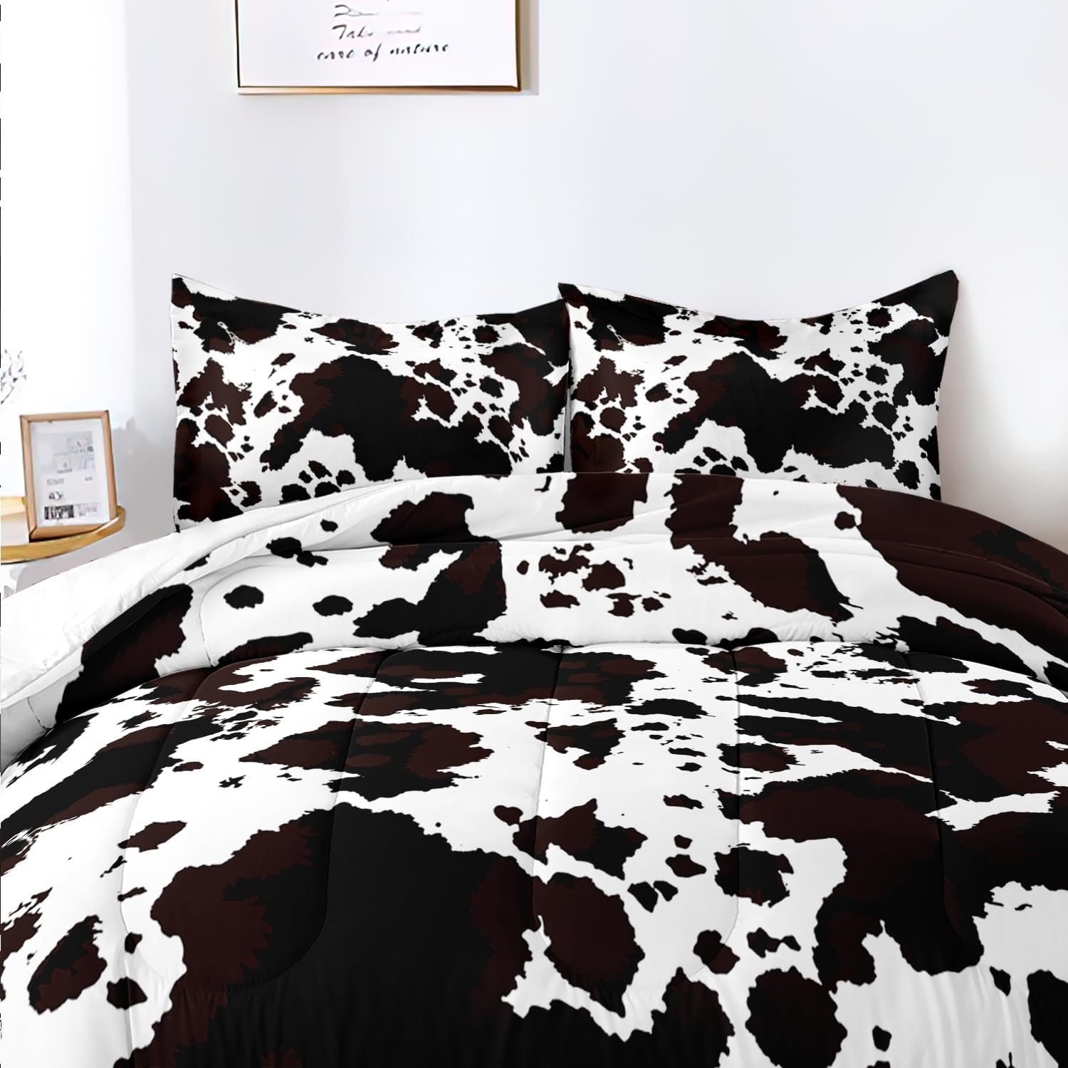 Cow Print Comforter Set - Western Decor Rustic Quilt 1