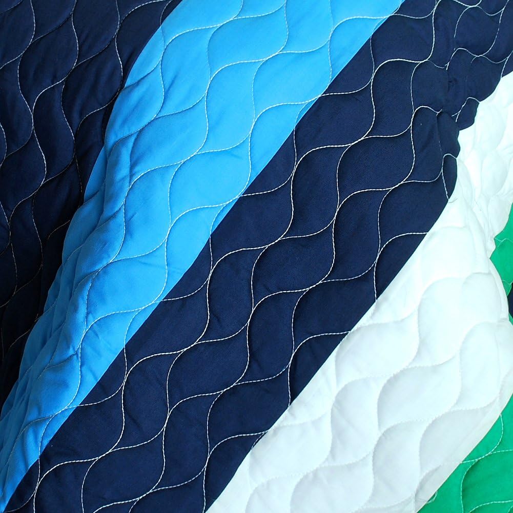 Onitiva Caprice 3PC Vermicelli-Quilted Patchwork Quilt Set 1