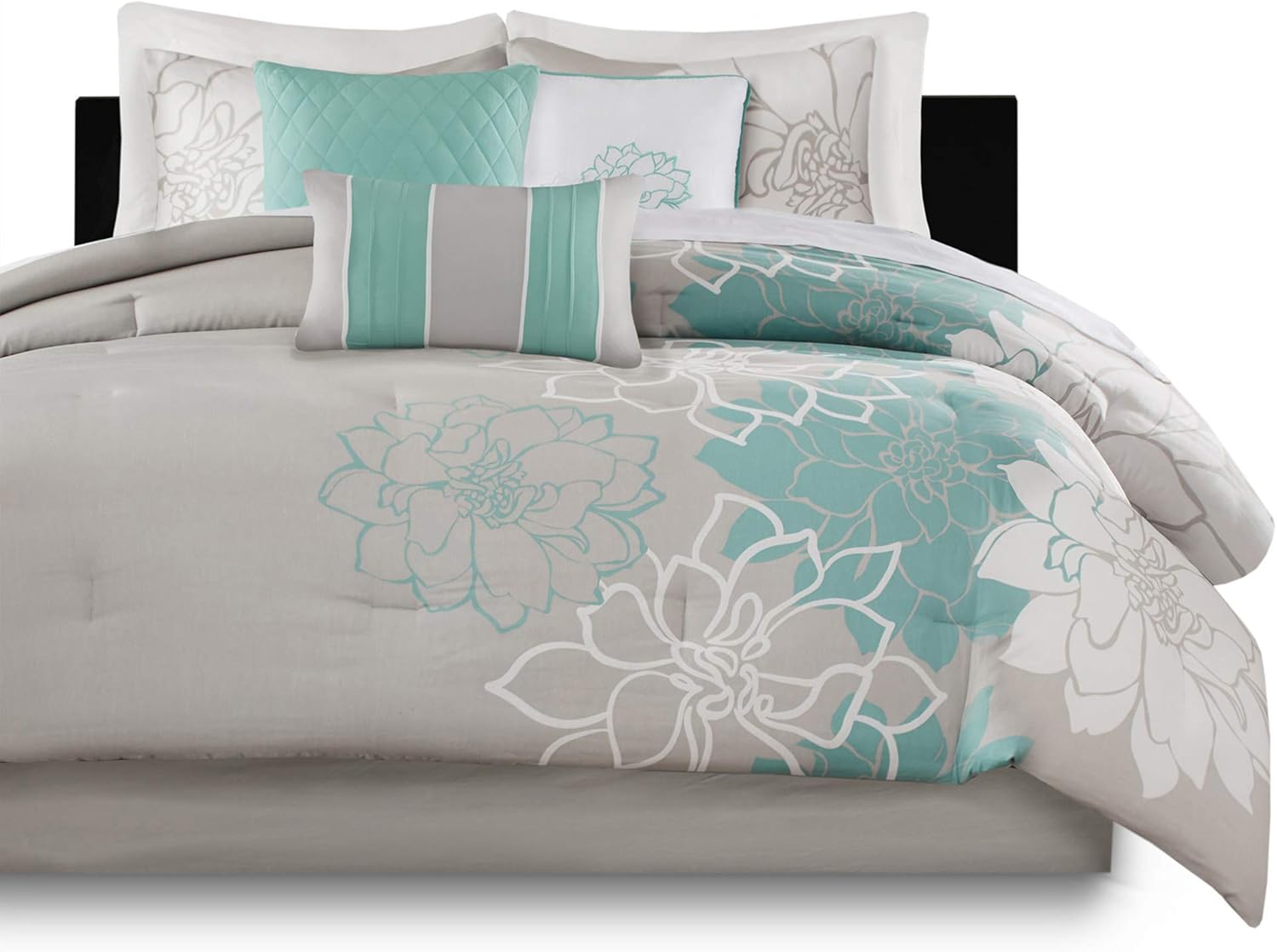 Madison Park Lola Sateen Cotton Comforter Set 7 Piece
