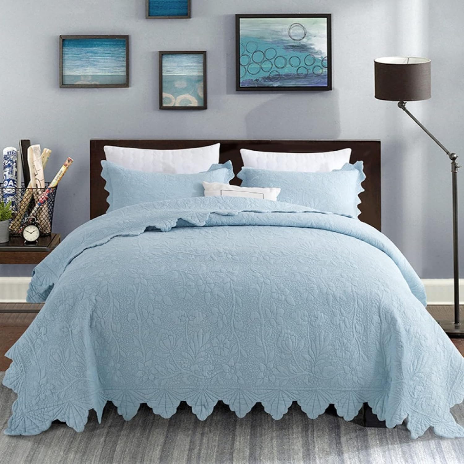 MLHK Cotton Bedspread Set 3 Piece Super King Size