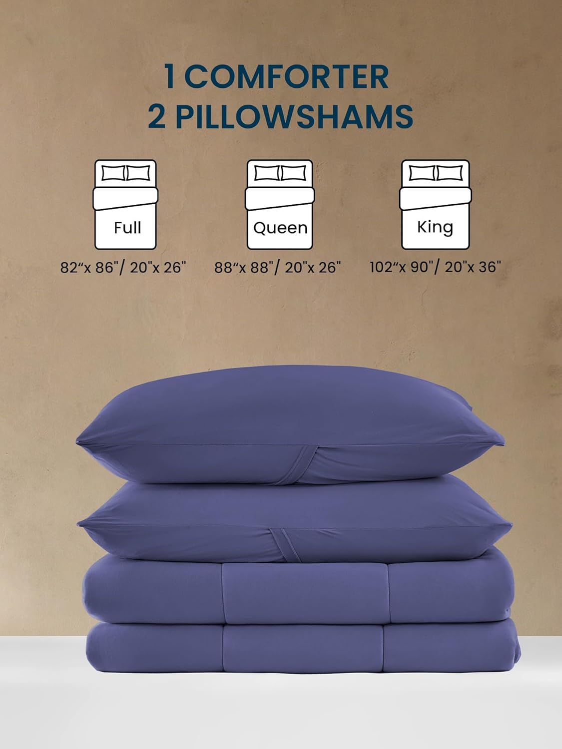Sleep Zone 3-Piece Jersey Knit Comforter Set