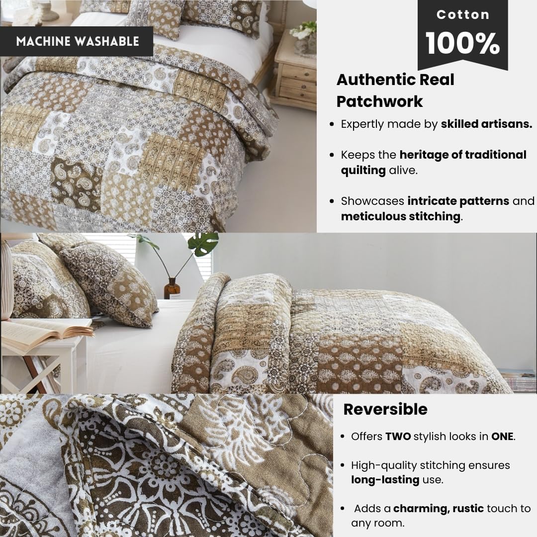 DaDa Bedding Bohemian Cotton Quilt Set - Moroccan Dreams