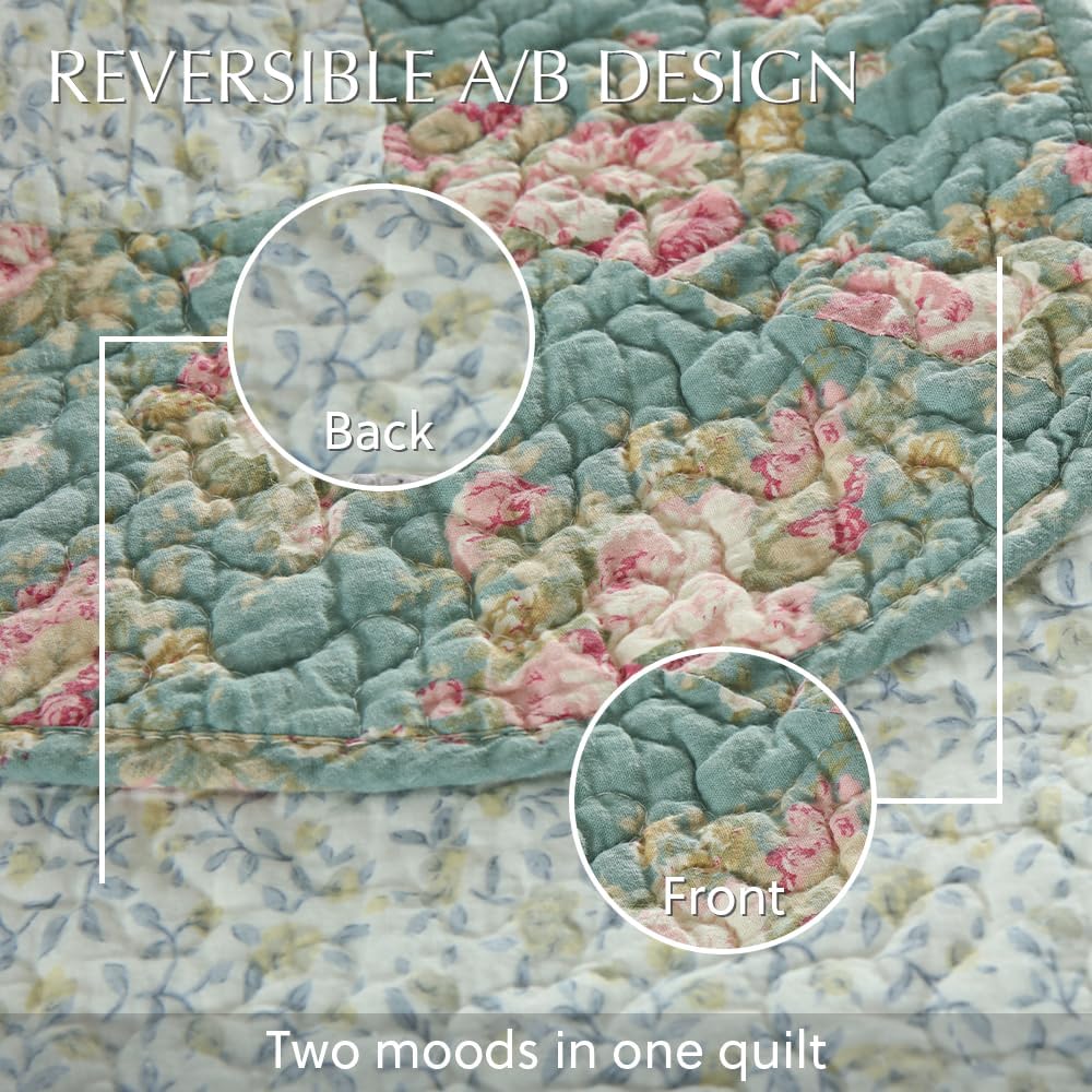 Cotton Bedspread Quilt Set 3 Piece Reversible King Size