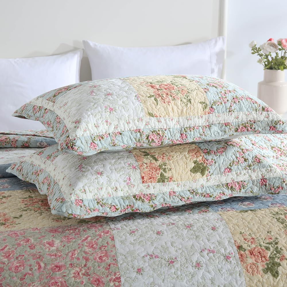 Camandy Cotton Quilt Bedding Set 3 Pieces Reversible