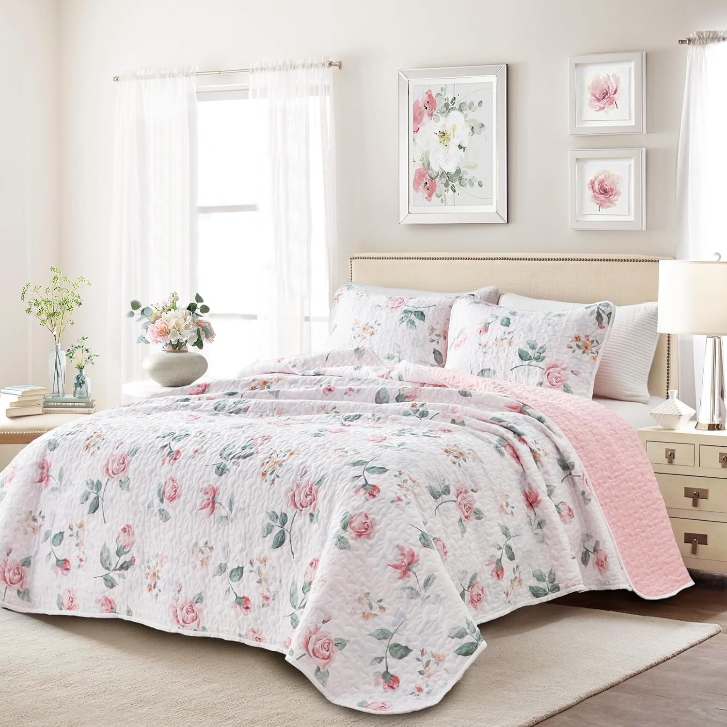 UOZZI BEDDING Reversible Quilt Set California King
