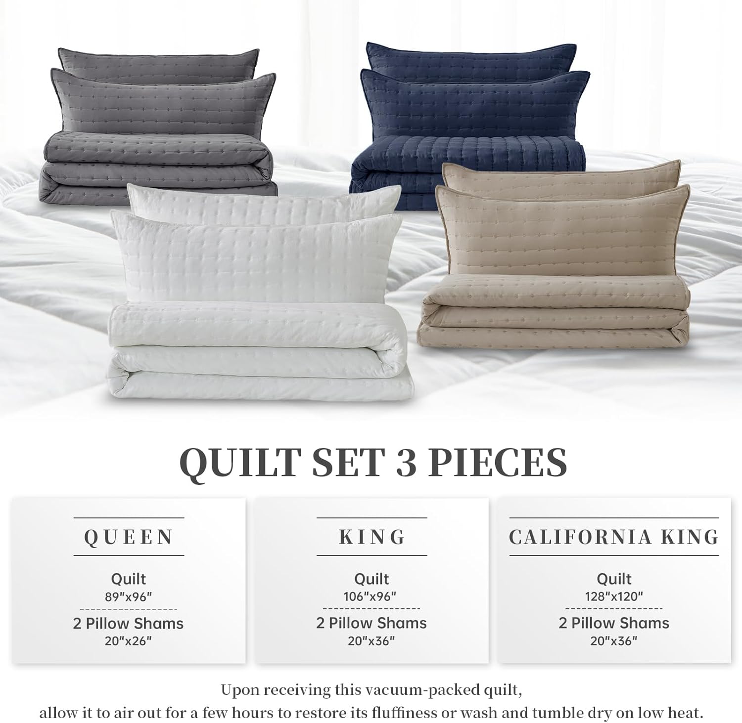 Suchbed Grey California King Quilt Set