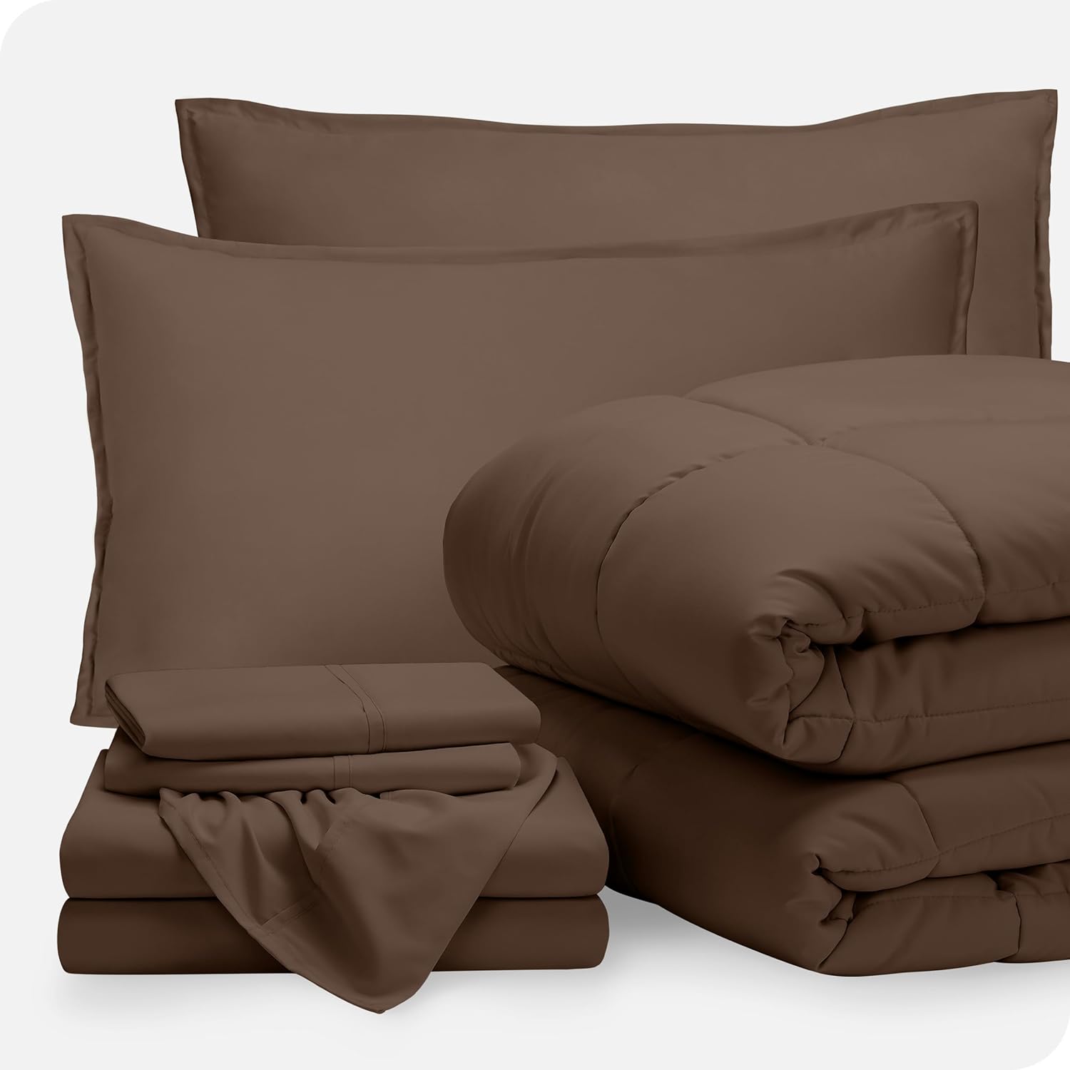 Upluxius Cocoa Bed-in-a-Bag 7 Piece Comforter Set