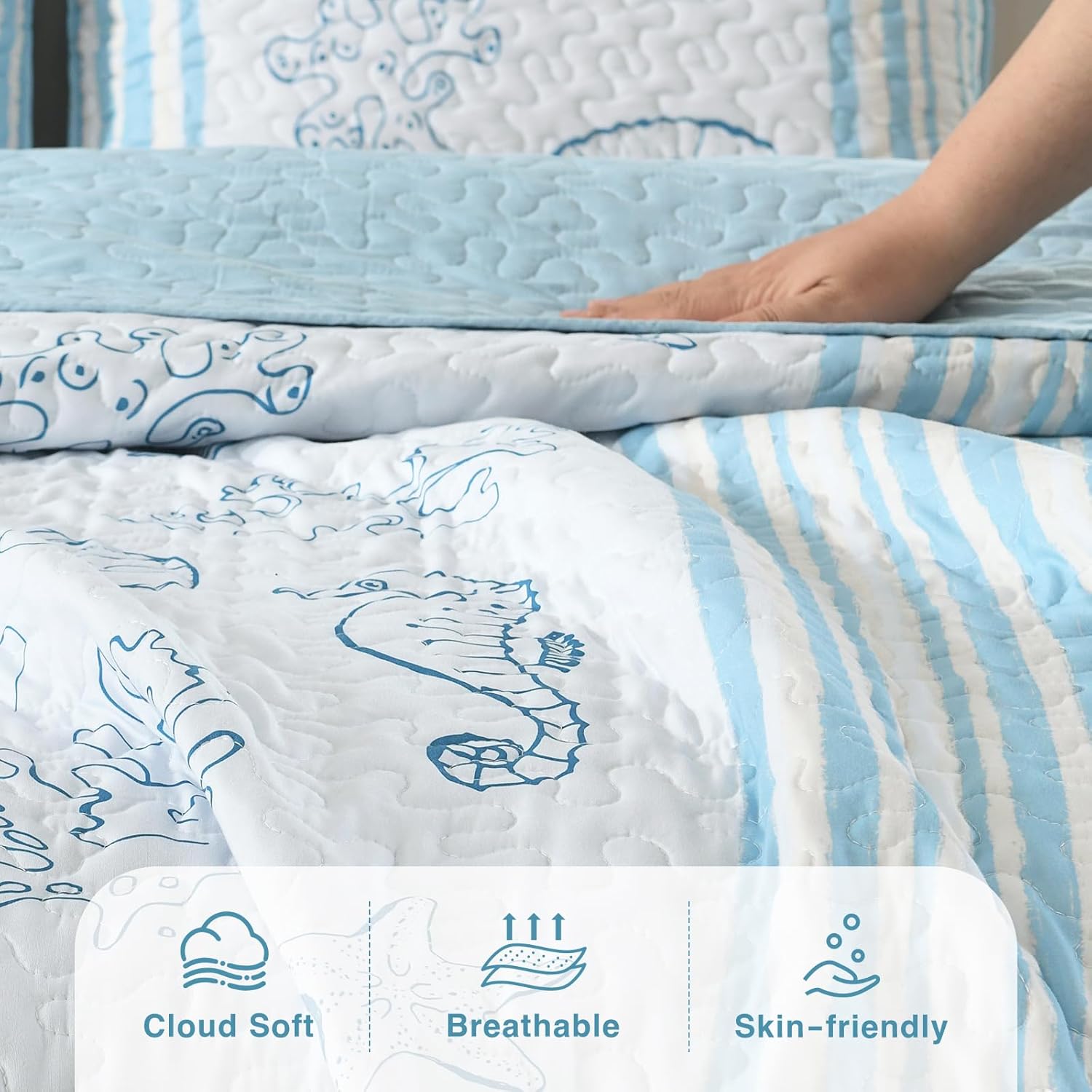 HORIMOTE HOME Coastal Quilt Set King Size